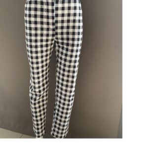 black and white check long lolli pants
