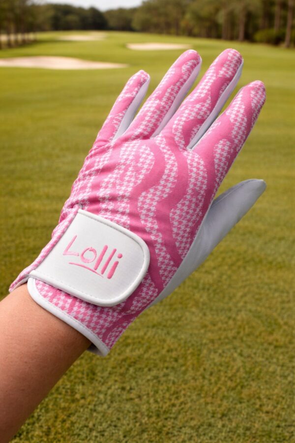 Pink Houndstooth_resized Gloves - Lolli Patterned